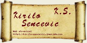 Kirilo Šenčević vizit kartica